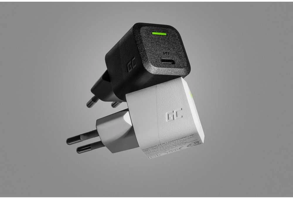 Green Cell Žalias Cell Žalias CELL Charger USB-C GaN GC PowerGaN 33W PD 3.0 QC 3.0 1x USB-C juodas