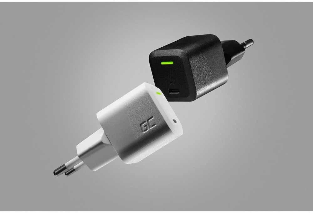 Green Cell Žalias Cell Žalias CELL Charger USB-C GaN GC PowerGaN 33W PD 3.0 QC 3.0 1x USB-C juodas