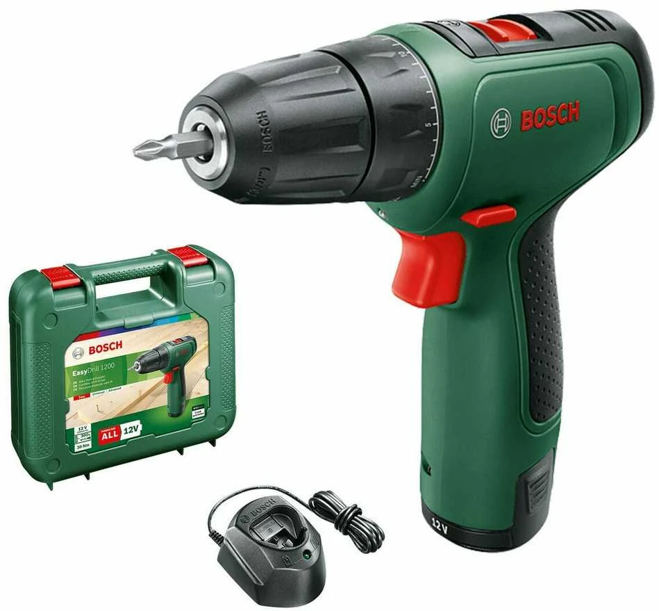 Bosch EasyDrill 1200 (1x1,5 akumuliatorius) Akumuliatorinis dviejų greičių gręžtuvas - suktuvas