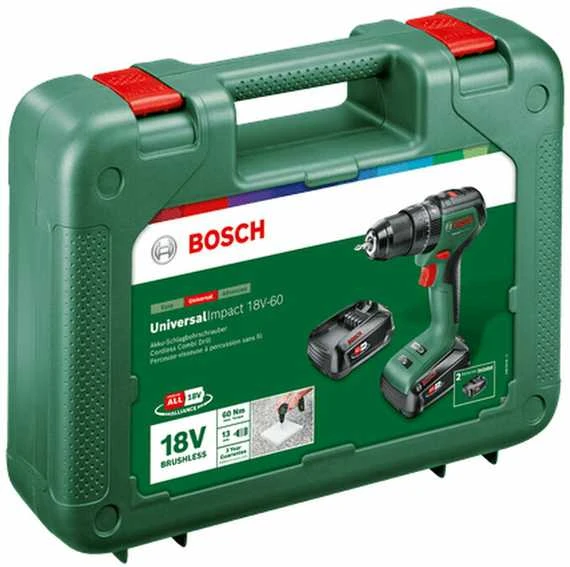 Bosch UniversalImpact18V-60,2x2 Akum.smūginis gręžtuvas