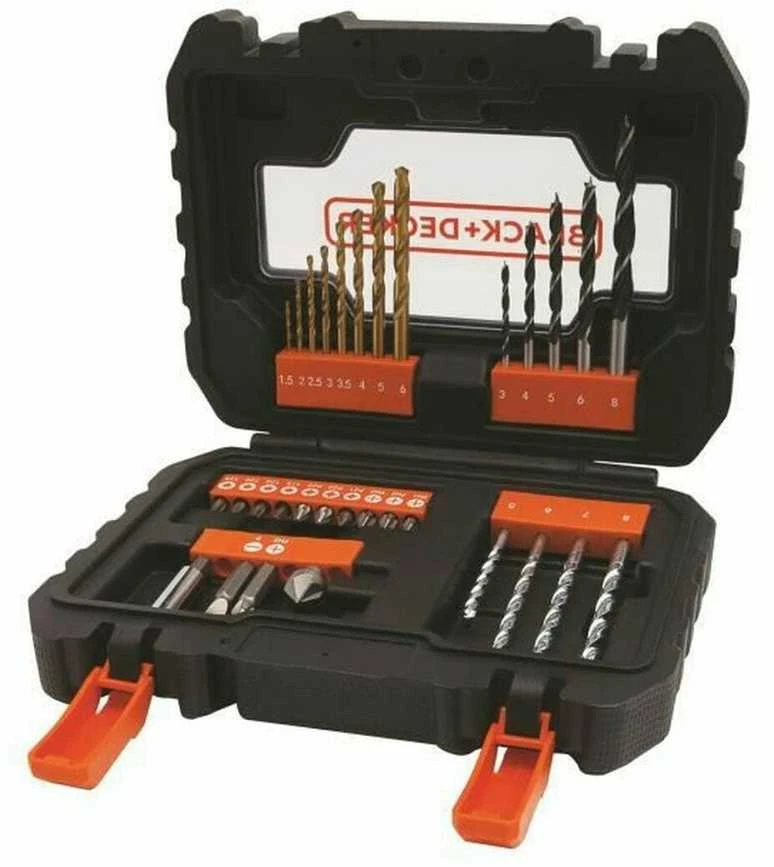Black & Decker Juodas & Decker komplektas 31 vnt. grąžtai ir antgaliai 1/4" Juodas+DECKER [A7233-XJ]