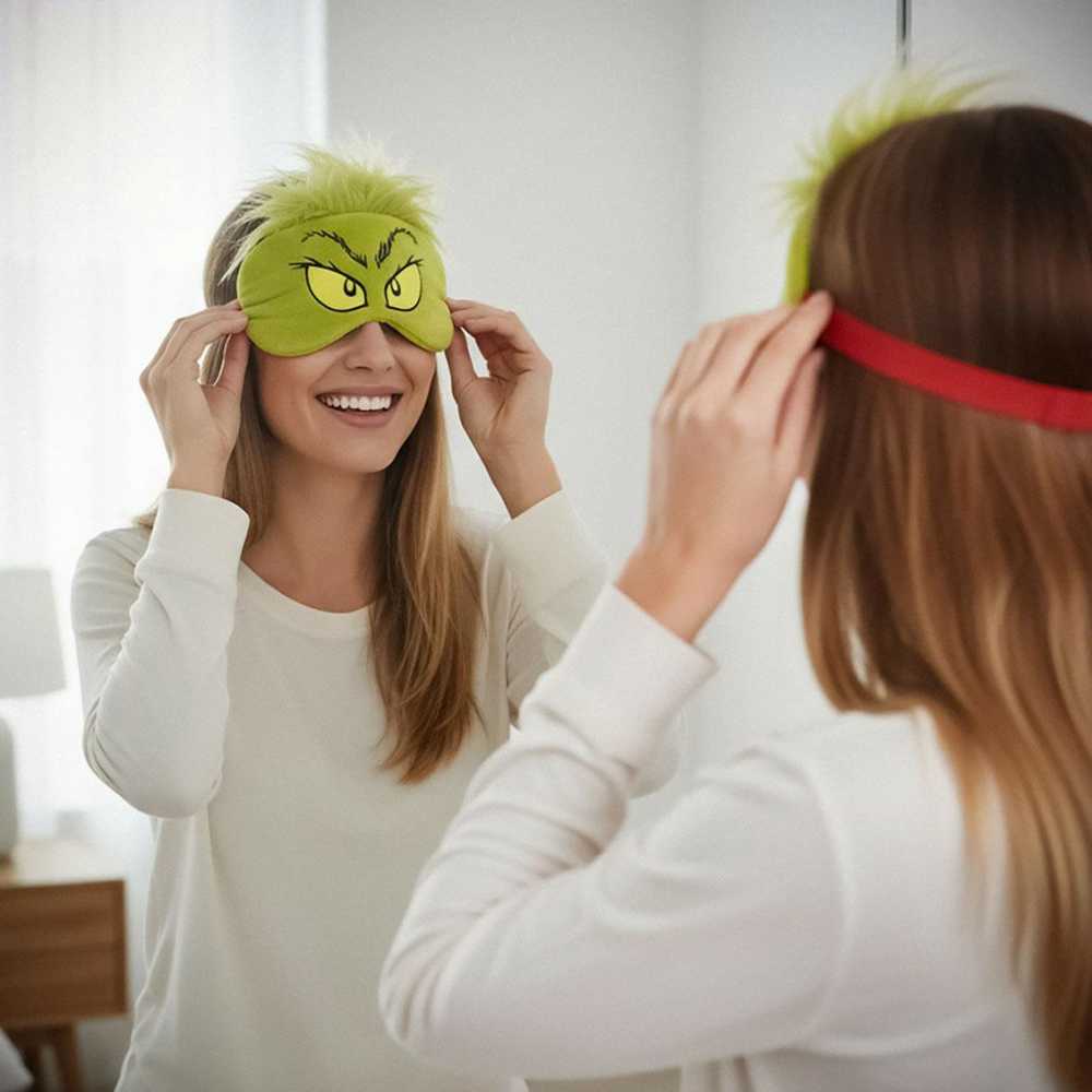 „Grinch Mischief“ suaugusiųjų gelinė miego kaukė, naktinė akių kaukė