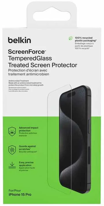 Grūdinto stiklo ekrano apsauga Belkin OVA137ZZ iPhone 15 Pro