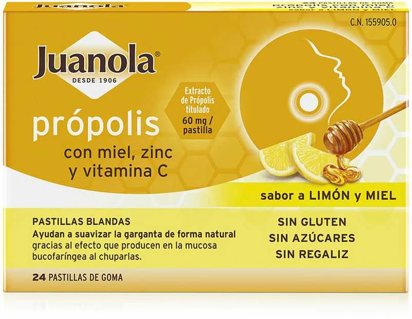 Juanola Propolio medus Cinkas Vitaminas C 24vnt