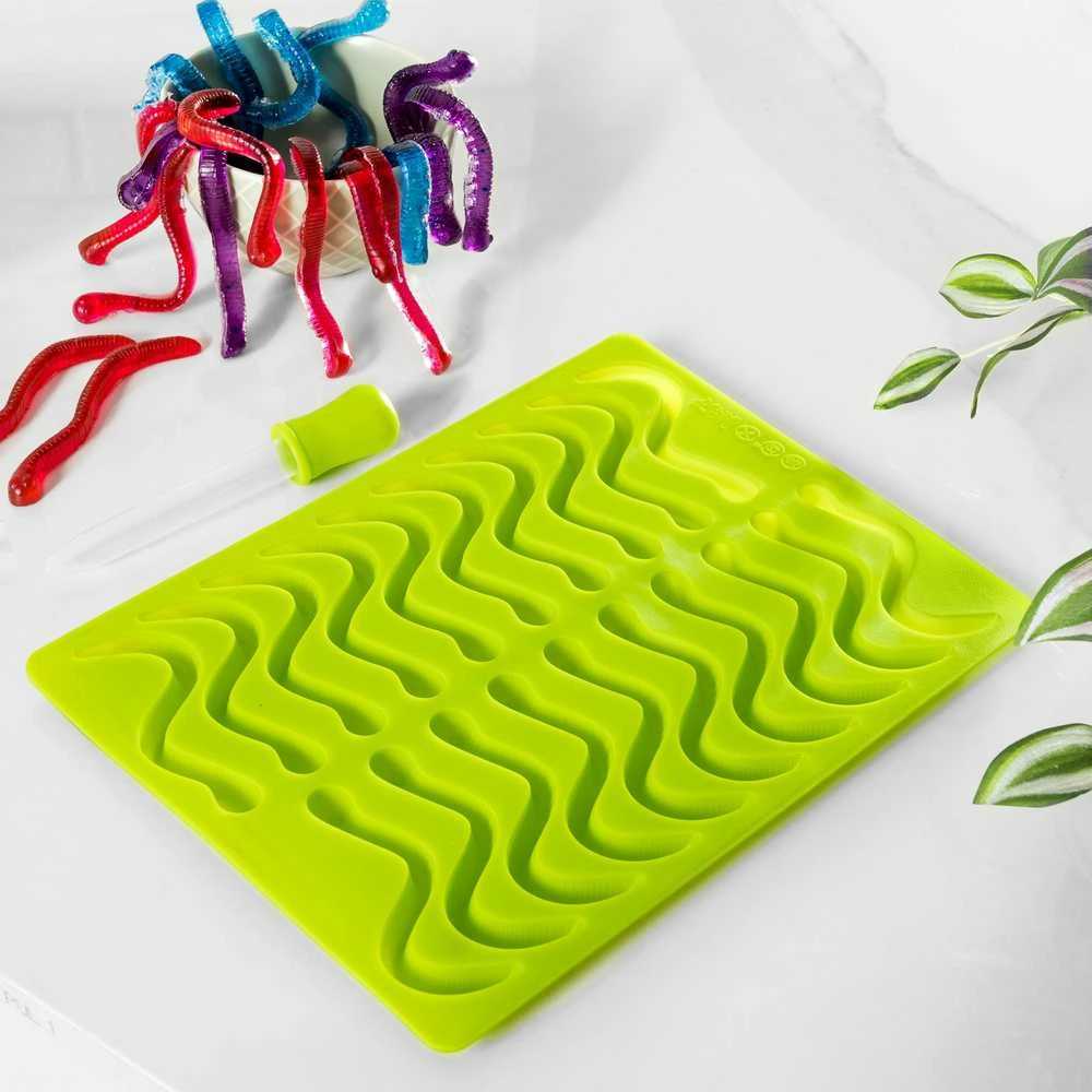 Guminukai WORMS želė, šokoladas, ledo formelė