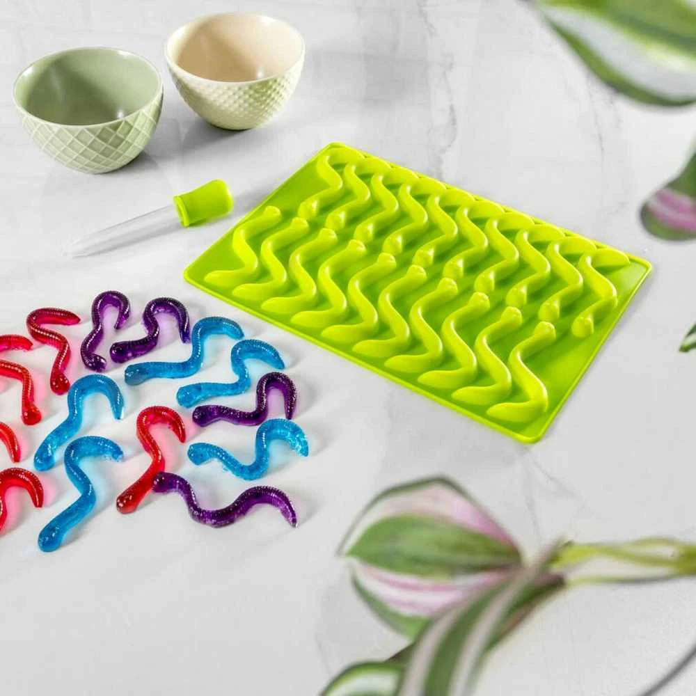 Guminukai WORMS želė, šokoladas, ledo formelė