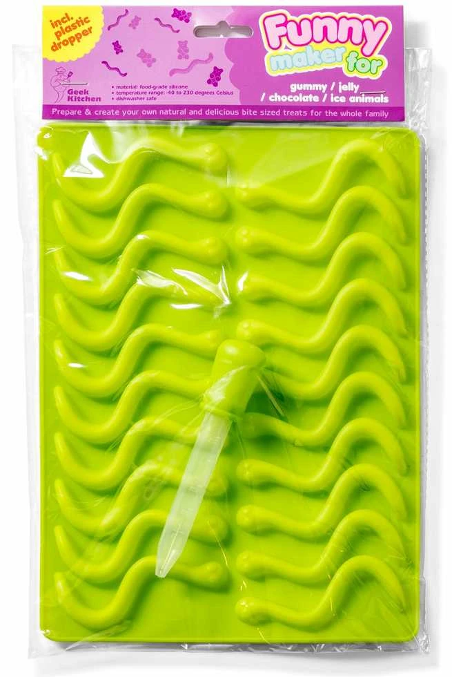 Guminukai WORMS želė, šokoladas, ledo formelė