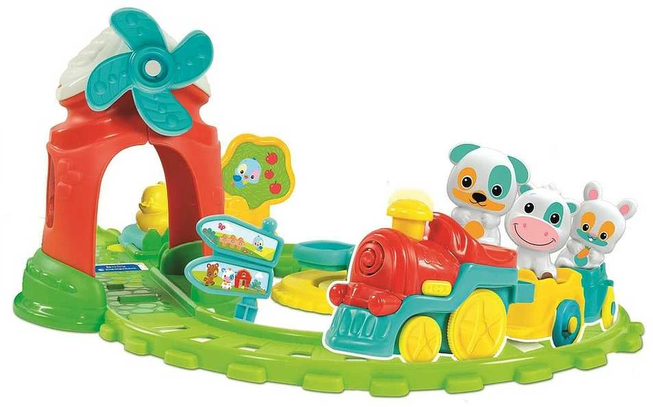 Traukinys su žaidimų rinkiniu fermos tema Clementoni