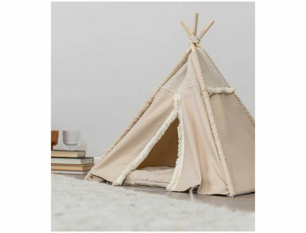 Trixie Boho Tipi, uždara lova, šuniui/katė, smėlio spalvos, 55 x 65 x 55 cm (TX-38211)