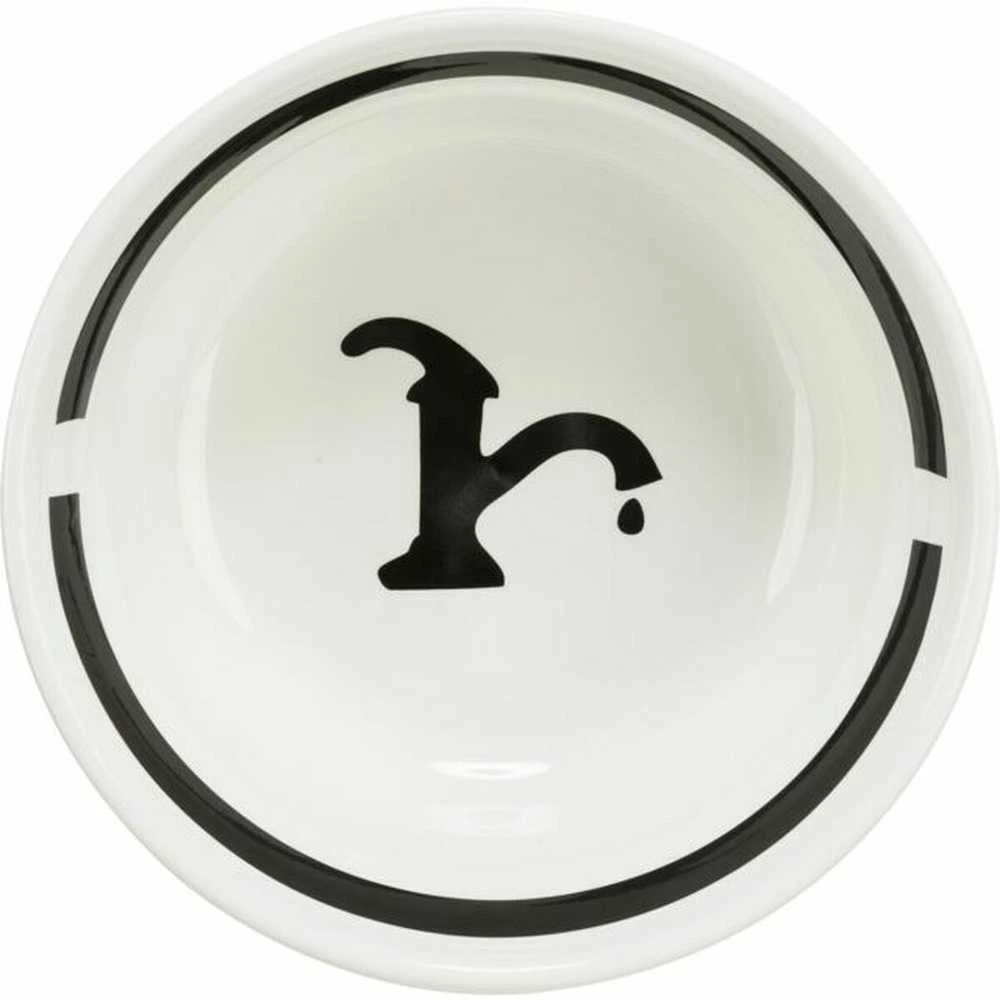 TRIXIE „Vanduo"dubenėlis, keramika, 0.6 l/15 cm, baltas/juodas