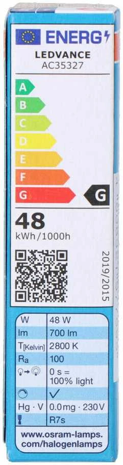 Halogeninė lempa Osram T12, 48W, R7S, 2900K, 750lm