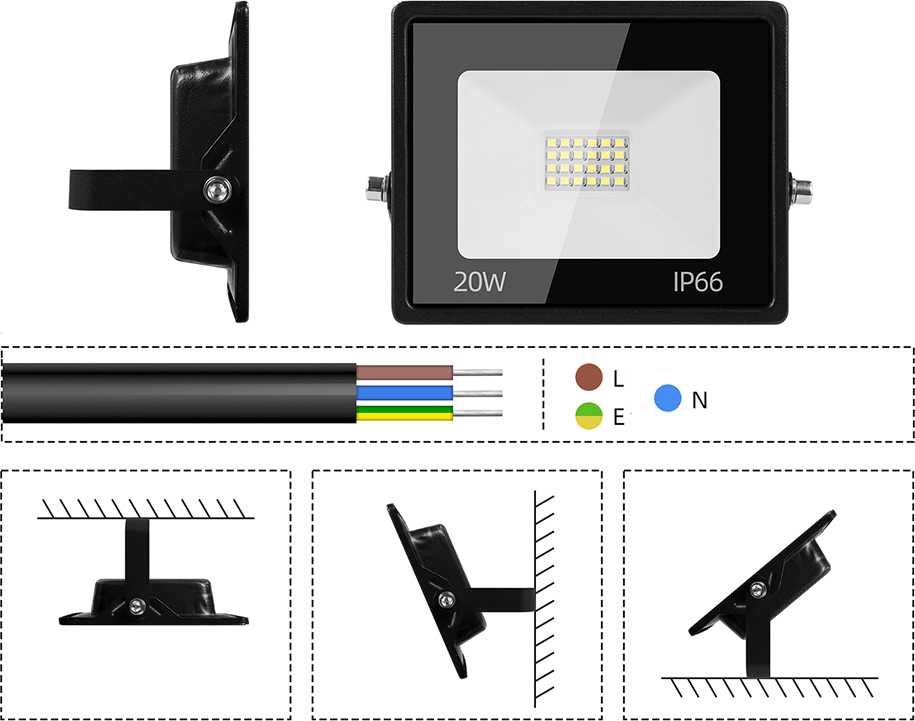 LED prožektorius 20W 6000K IP66