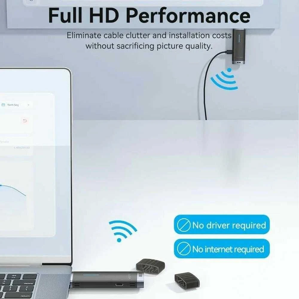 Vention belaidis HDMI siųstuvas su kompiuteriu