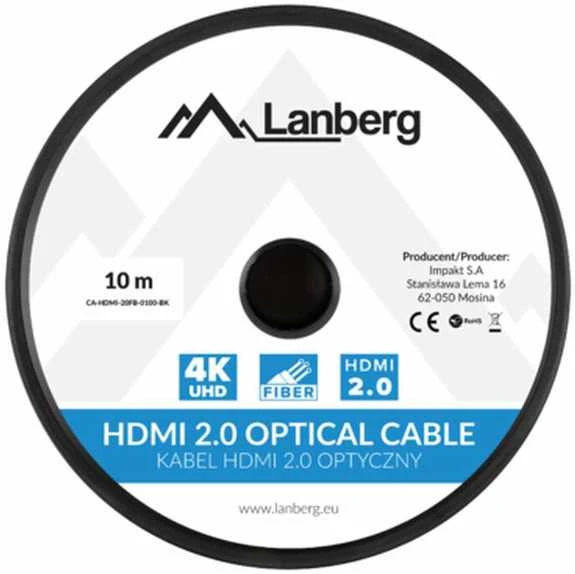 LANBERG HDMI CABLE M/M V2.0 10M OPTICAL AOC Juodas CA-HDMI-20FB-0100-BK