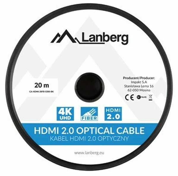 LANBERG HDMI v2.0 M/M laidas 20m optinis AOC juodas
