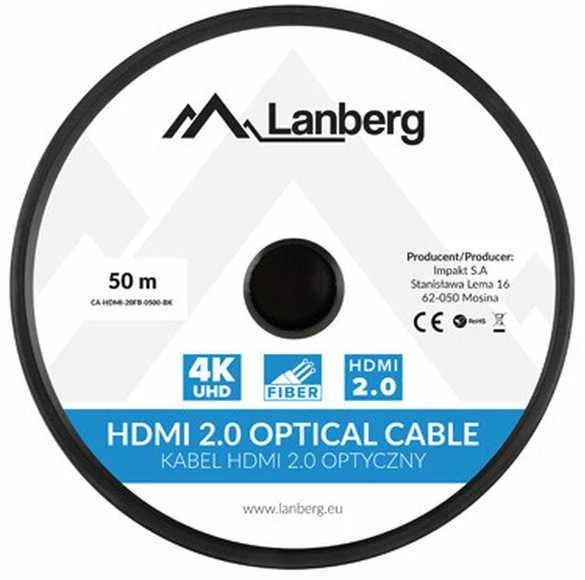 LANBERG HDMI v.20 M/M cable 50m optical AOC juodas