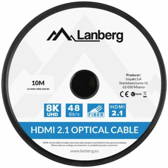 LANBERG HDMI CABLE LANBERG HDMI CABLE M/M V2.1 10M OPTICAL AOC Juodas