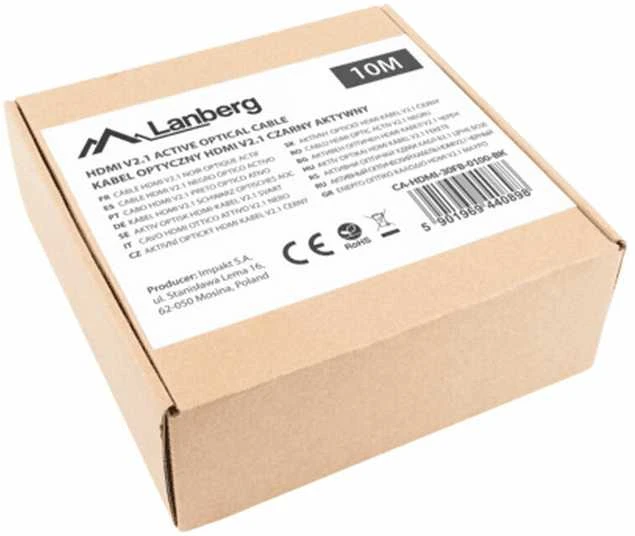 LANBERG HDMI CABLE LANBERG HDMI CABLE M/M V2.1 10M OPTICAL AOC Juodas