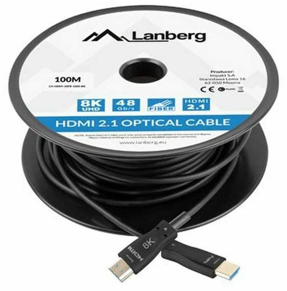 LANBERG HDMI v2.1 8K M/M kabelis 100m optinis AOC