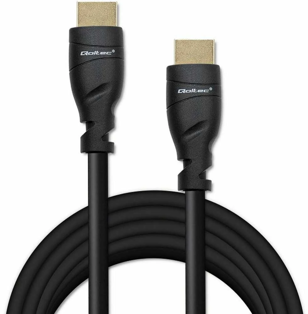 Qoltec 50353 HDMI v2.1 kabelis Itin didelės spartos 8K | 60Hz | 26AWG | AUKSAS | 5 m