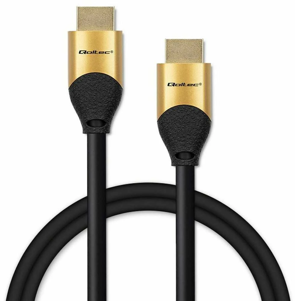 Qoltec Kabelis HDMI v2.1 Itin didelės spartos 8K | 60 Hz | 30AWG | AUKSAS | 1m
