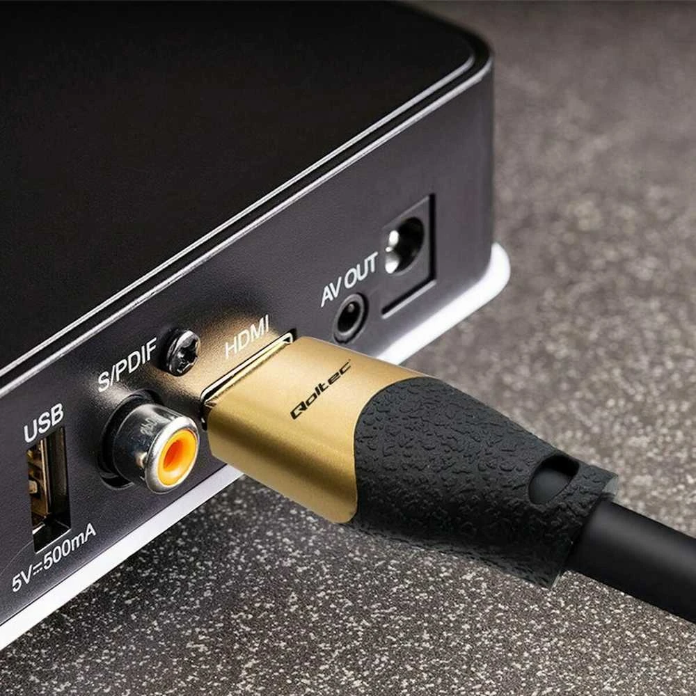 Qoltec Kabelis HDMI v2.1 Itin didelės spartos 8K | 60 Hz | 30AWG | AUKSAS | 1m