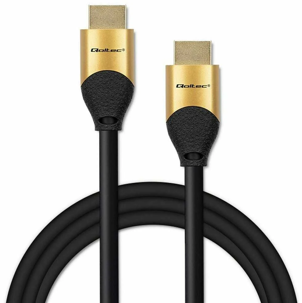 Qoltec 50356 HDMI kabelis 3 m HDMI A tipo (standartinis) 3 x HDMI A tipo (standartinis) Juodas, auksinis