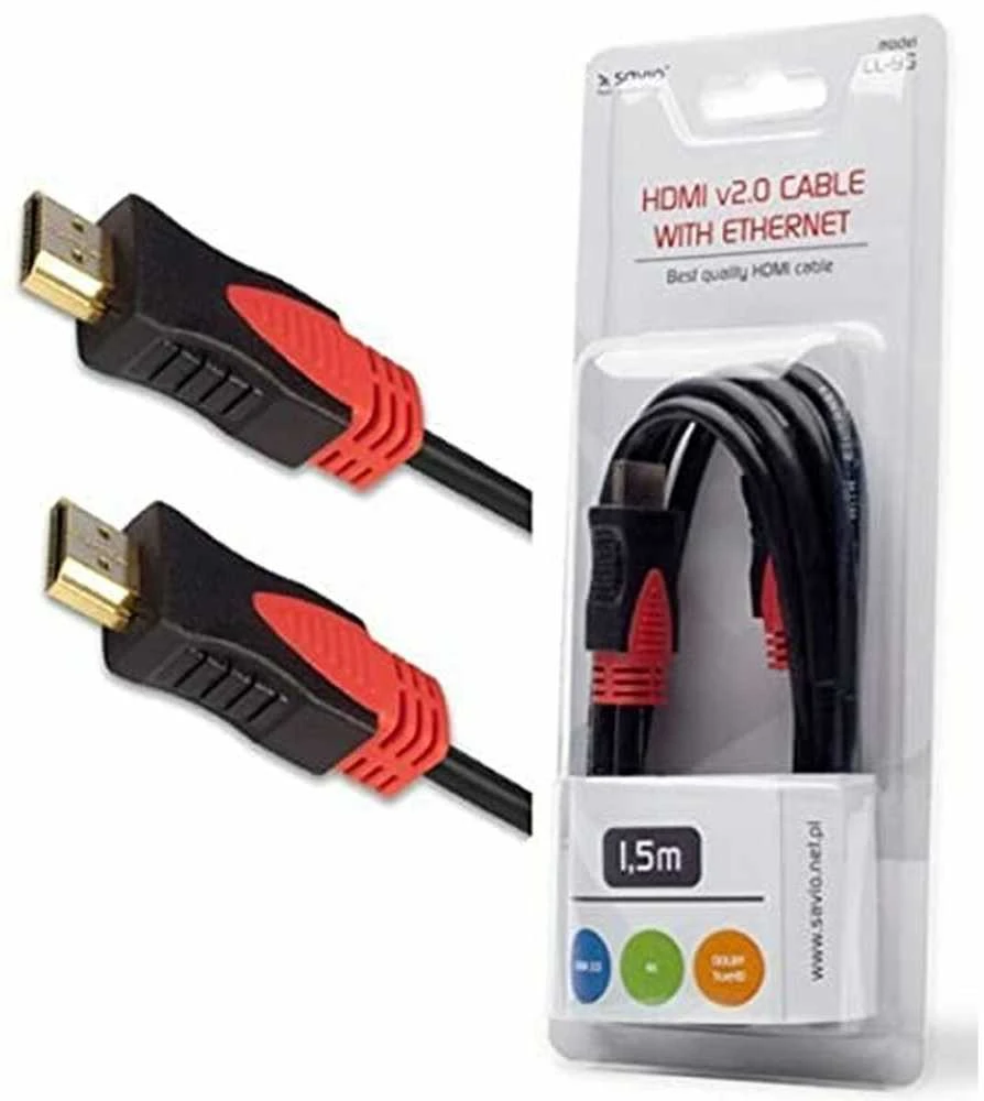 Savio CL-95 HDMI cable 1,5 m HDMI Type A (Standard) Juodas,Raudona