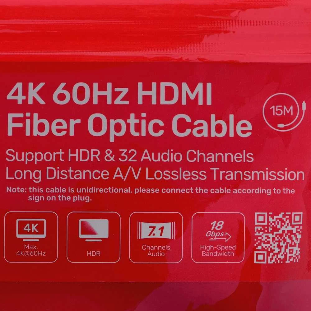 UNITEK C11072BK-15M optinis kabelis HDMI 2.0 AOC 4K 60Hz 15m