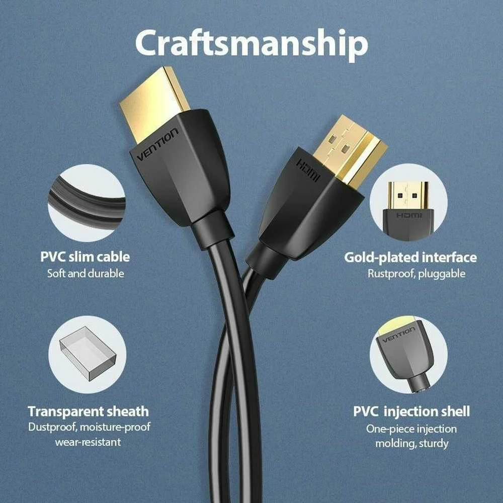 Vention Kabelis HDMI ventiliacija AAIBI 3m (juodas)