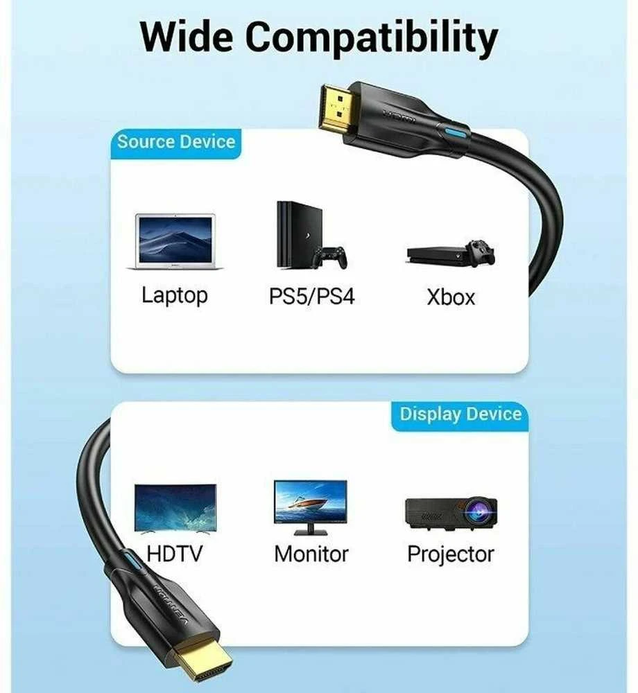 HDMI kabelis Vention 2.1, AANBG, 8k, 1.5 m (juodas)
