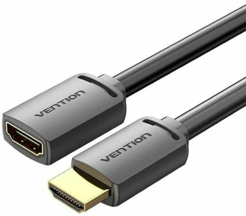 Vention HDMI-A kištukas su HDMI-A moterimi 4K HD PVC kabelis 3 m ventiliacijos AHCBI (juodas)