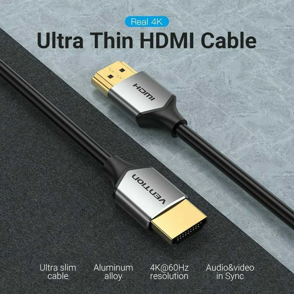 Vention Itin plonas HDMI HD kabelis 0.5 m ventiliacijos ALEHD (pilkas)
