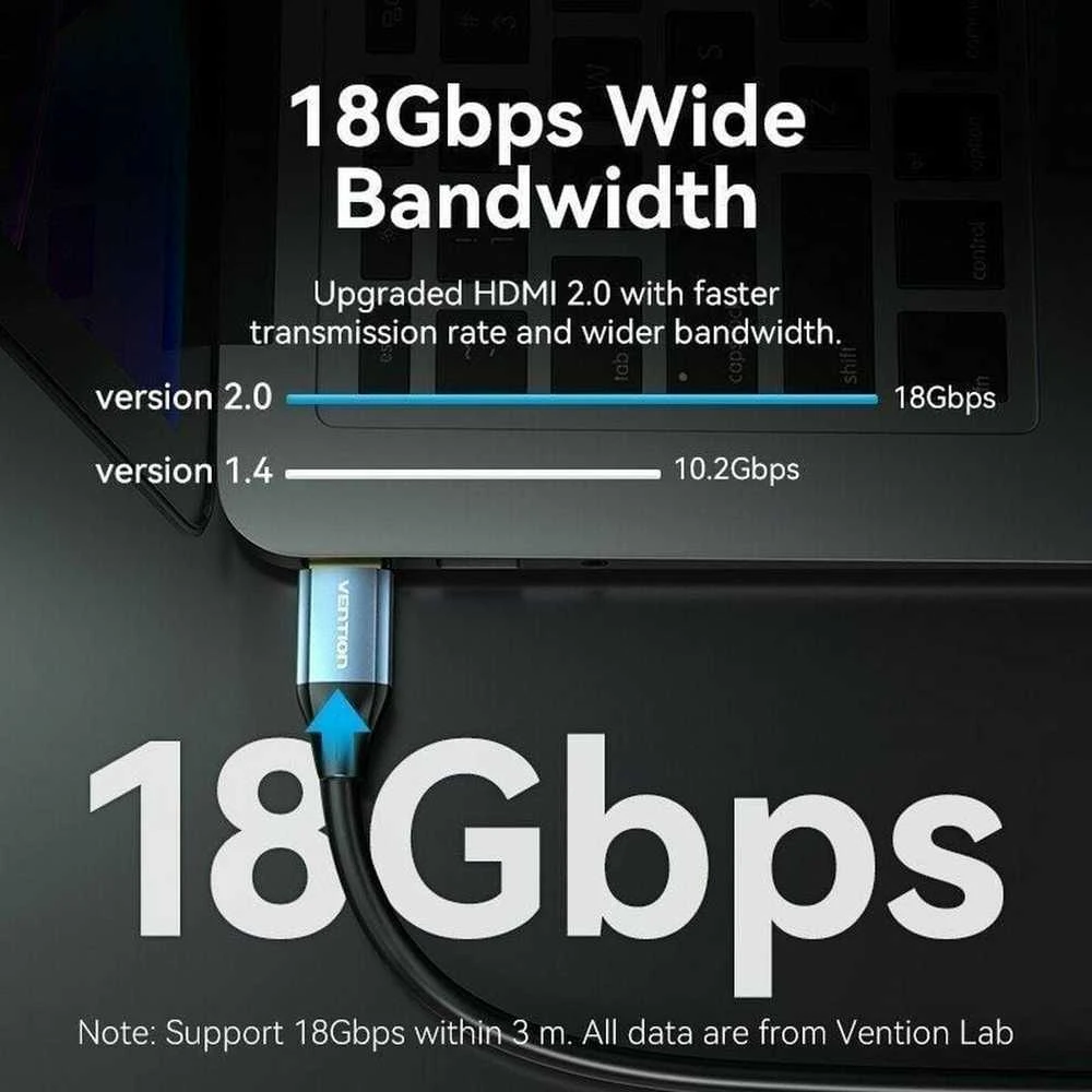 Vention HDMI 4K HD 10 m kabelio ventiliacija ALHSL (mėlyna)