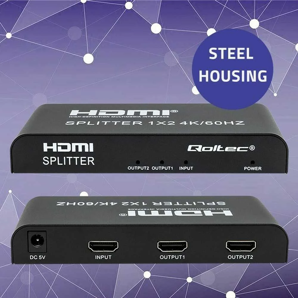 HDMI Skirstytuvas - Qoltec 51797 2x 4K 60Hz
