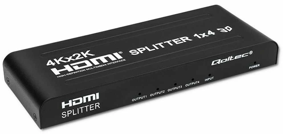 Qoltec 51798 aktyvus HDMI skirstytuvas 4 x HDMI 4K x 2K | 3,4 Gb/s