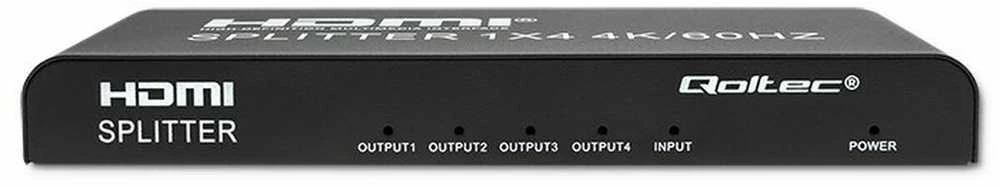 HDMI Skirstytuvas - Qoltec 51799 4K 60Hz 4 x HDMI Juodas