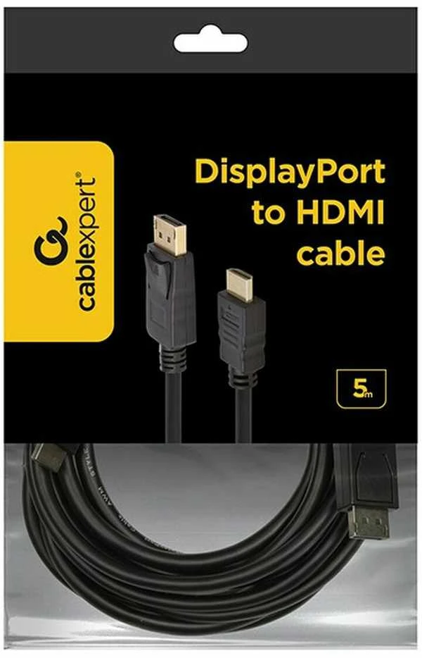 Gembird DisplayPort į HDMI kabelis, 5 m, juodas
