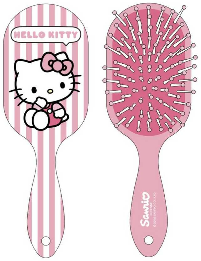Hello Kitty dryžuotas plaukų šepetys 20 cm