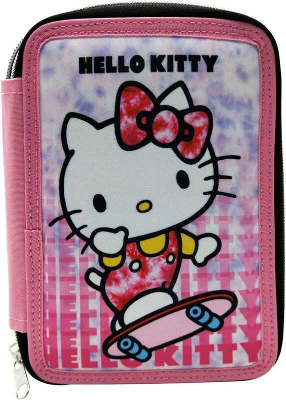 Hello Kitty „Good Vibes“ dviejų sluoksnių užpildytas pieštukų dėklas
