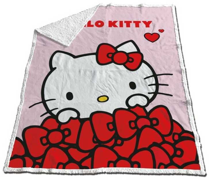 Hello Kitty kaspinėlio formos šerpų pledas 130x170cm