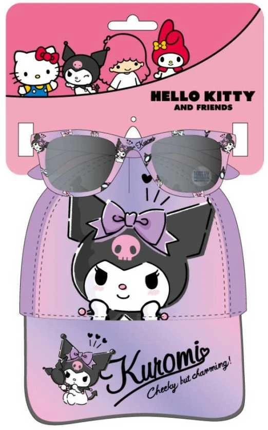 Hello Kitty Kuromi saulės akinių ir kepurės rinkinys