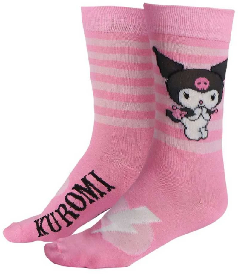 Hello Kitty Kuromi rožinės suaugusiųjų ilgos kojinės 36/43
