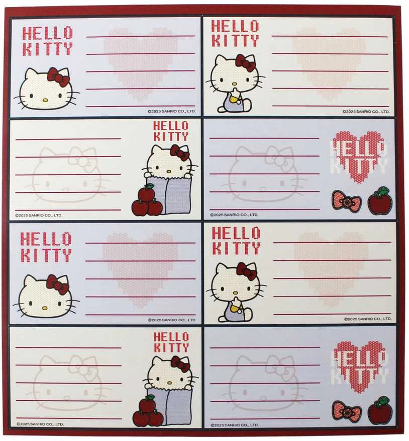 „Hello Kitty“ obuolių užrašinės etiketės, 16 vnt.