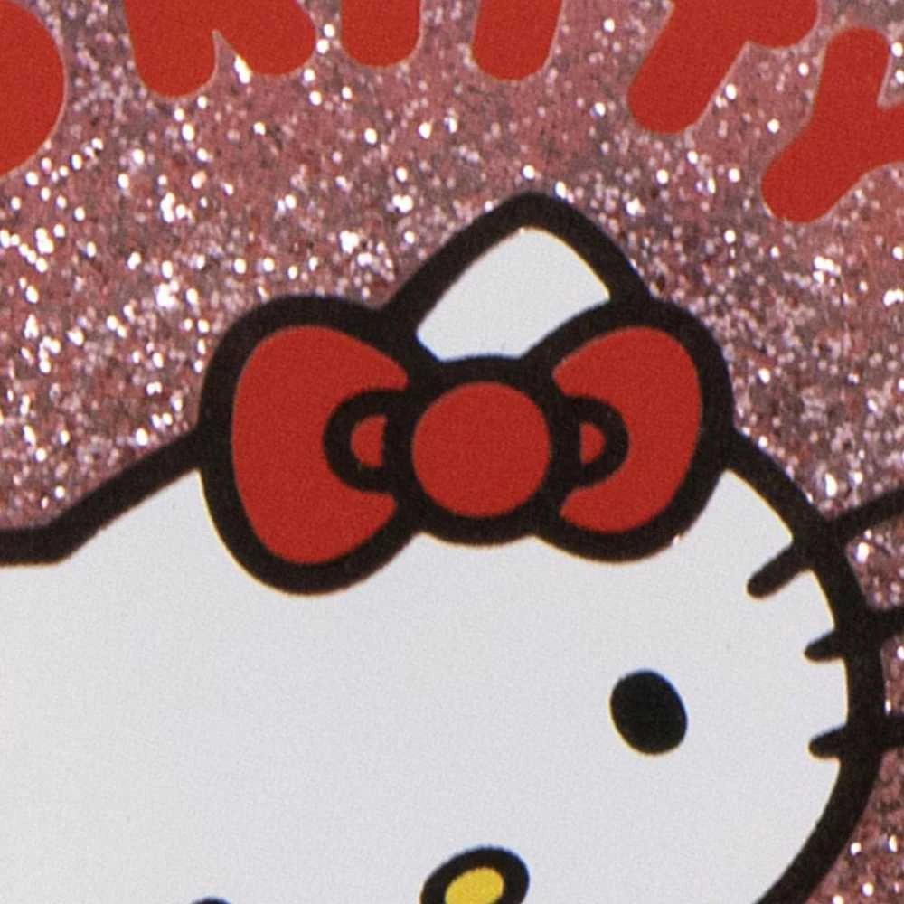 Hello Kitty rožinis blizgučių plaukų šepetys 13 cm