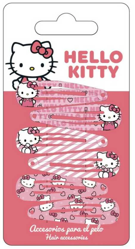 Hello Kitty saldus 6 dalių plaukų segtukų rinkinys