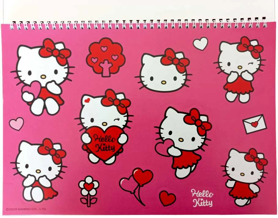 „Hello Kitty Sweetheart“ A/4 spiralinė eskizų knygelė su 40 lapų ir lipdukais