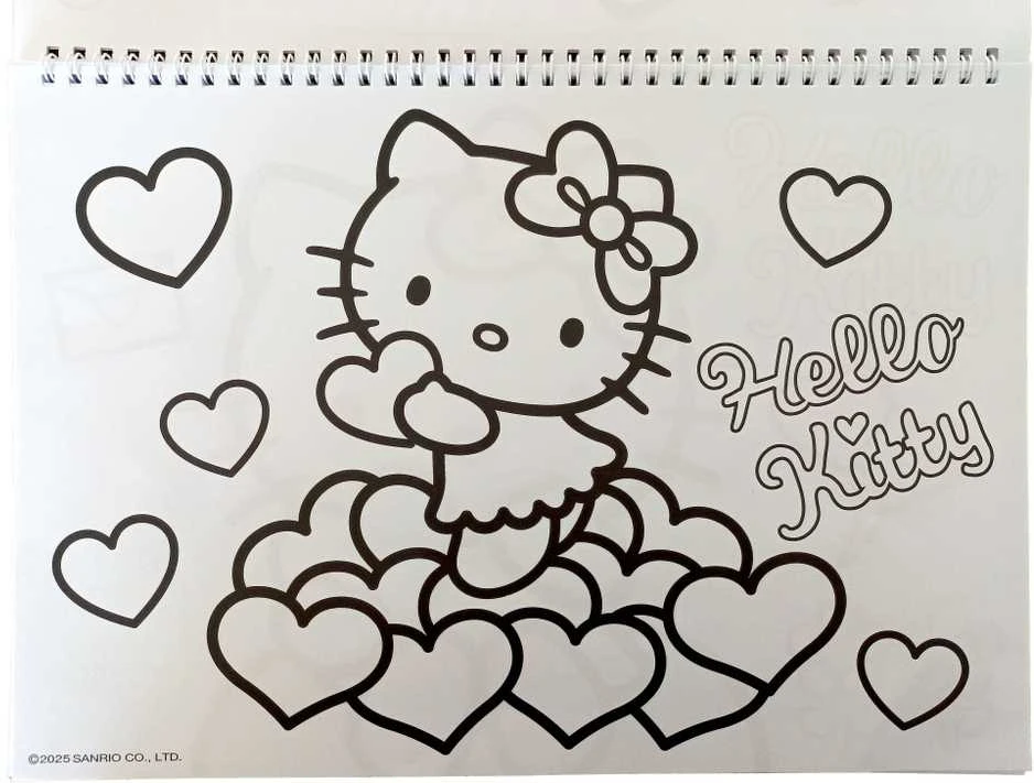 „Hello Kitty Sweetheart“ A/4 spiralinė eskizų knygelė su 40 lapų ir lipdukais