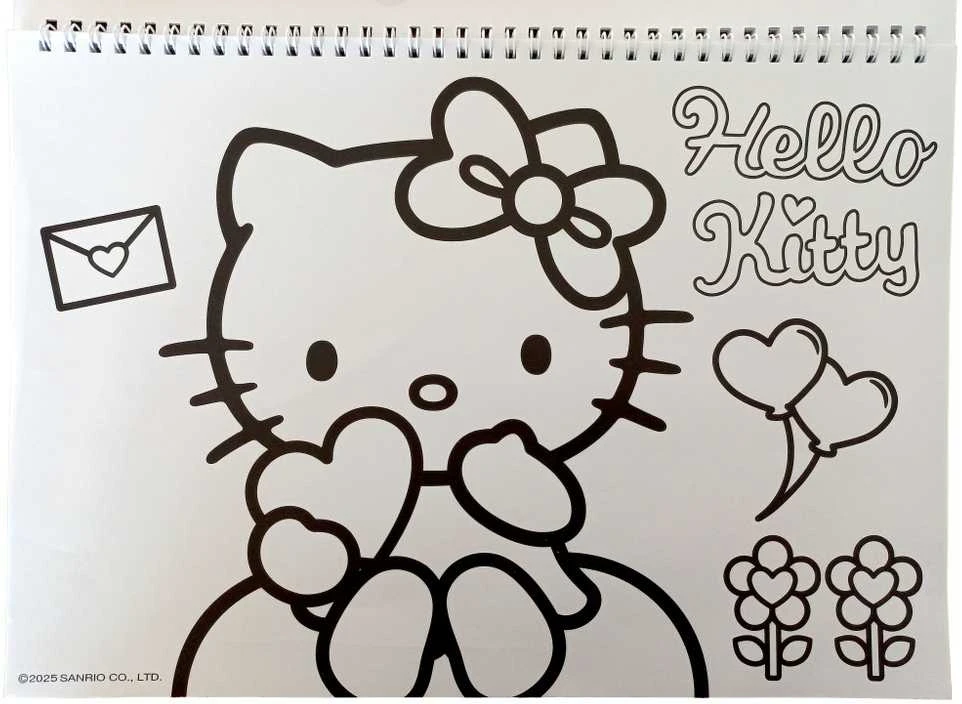 „Hello Kitty Sweetheart“ A/4 spiralinė eskizų knygelė su 40 lapų ir lipdukais