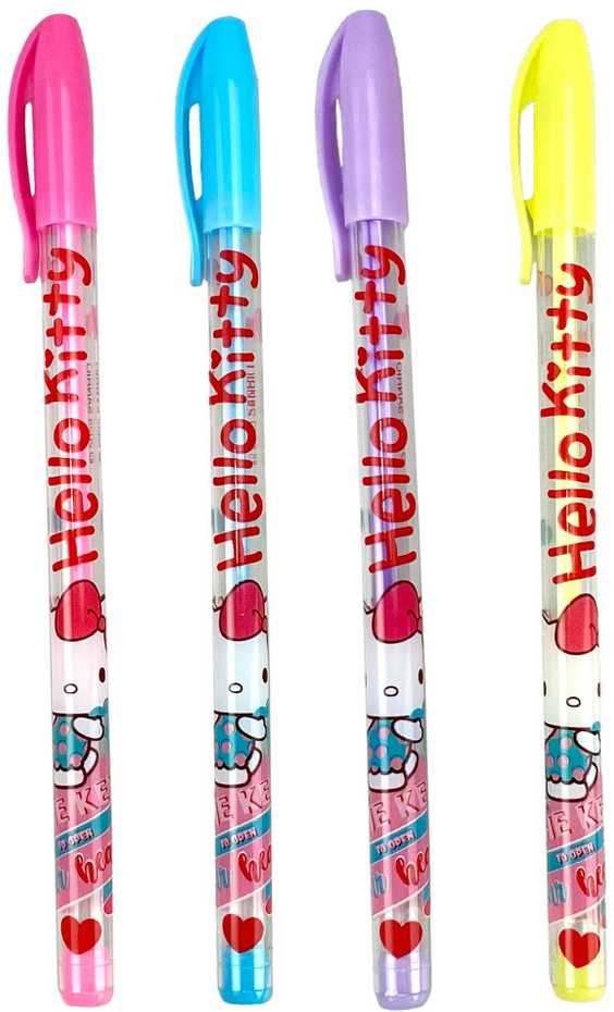Hello Kitty Sweetheart spalvotų rašiklių rinkinys, 4 dalys